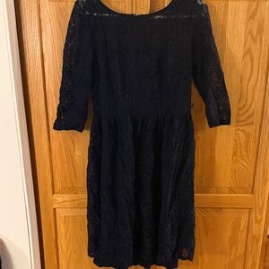 Elegant Navy Lace Dress